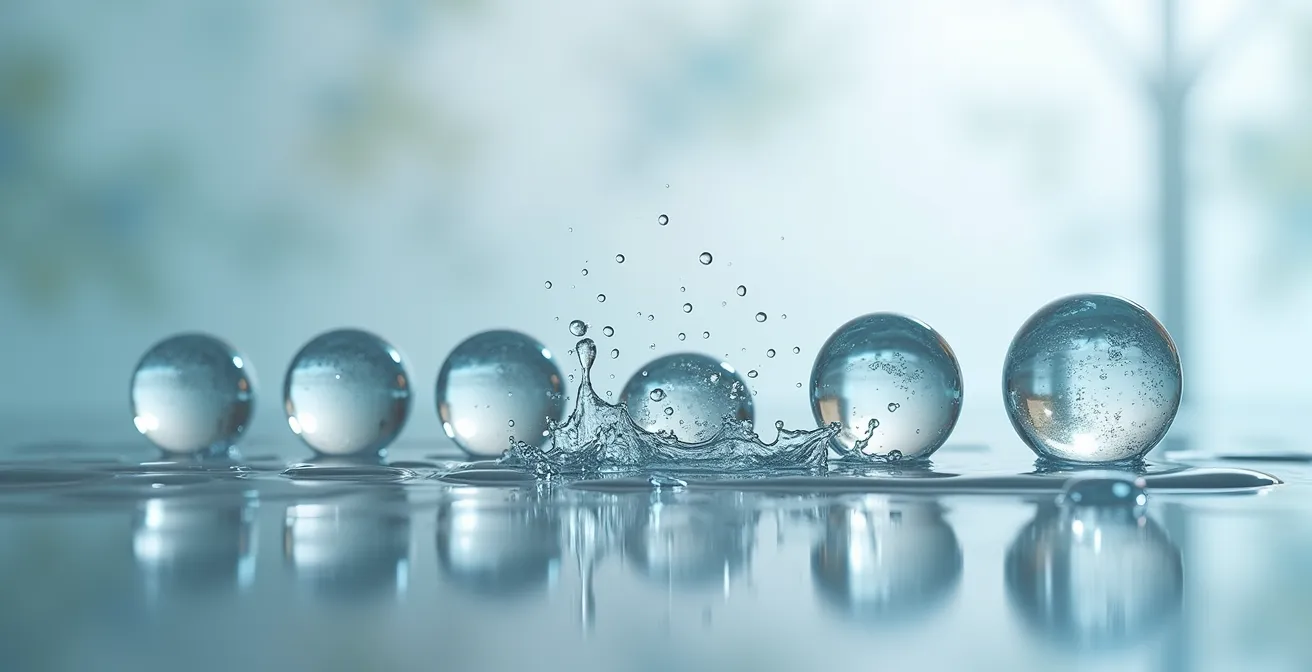 Vue microscopique de la barrière cutanée avec émulsifiants