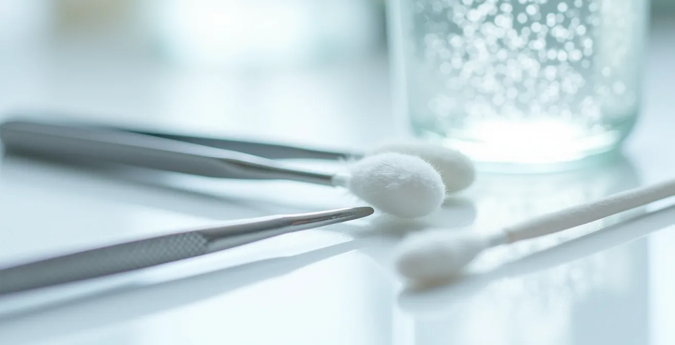 Processus d'extraction stérile d'un bouton avec matériel médical