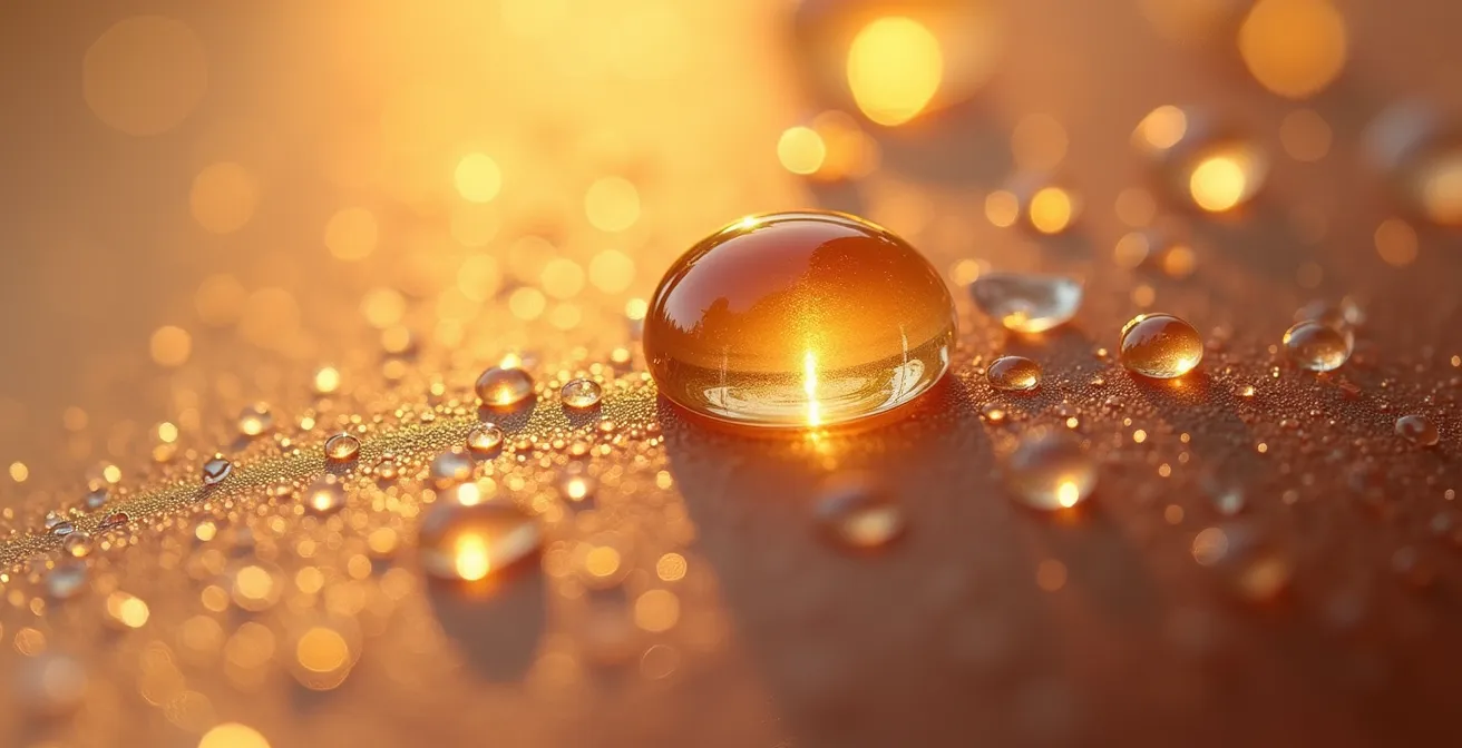 Gros plan macro sur une texture de peau humaine montrant les pores et la surface naturelle